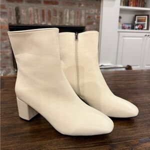 Elegant Cream Ankle Boots